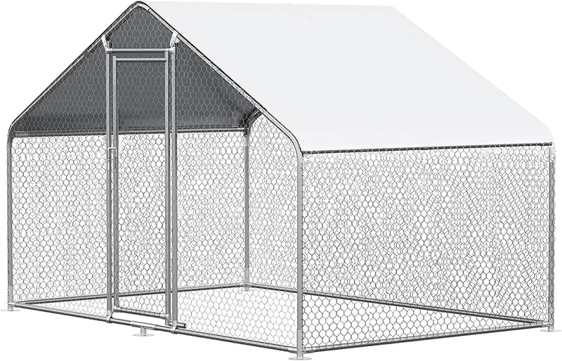 Chicken Coop Large Metal Chicken House/Pen for 6/10 Chickens Poultry Cage W8