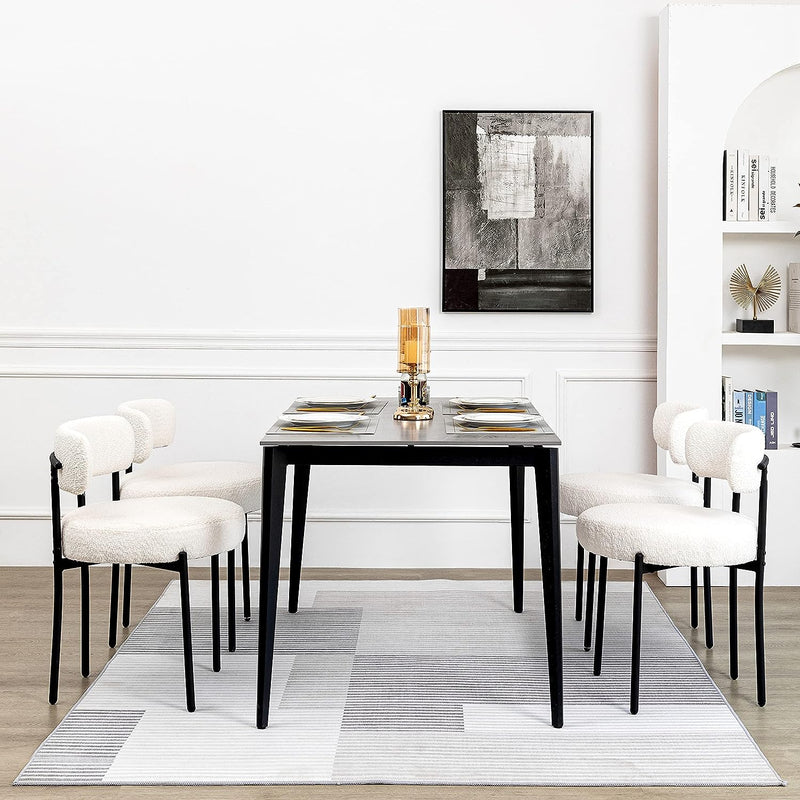 DYHOME White Dining Chairs Set of 4, Mid-Century Modern Dining Chairs, Kitchen Dining Room Chairs V8