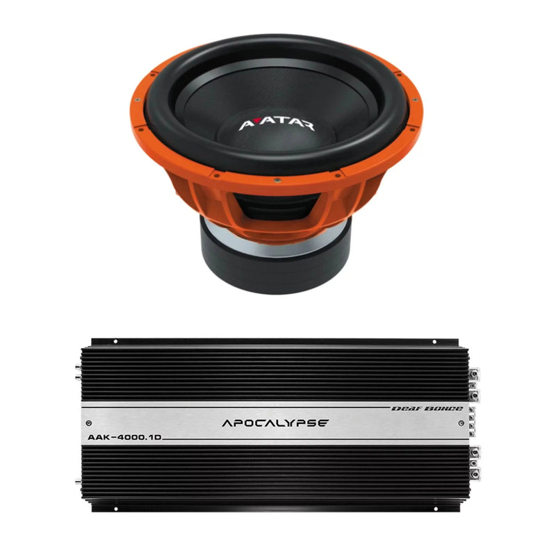 Car Audio 15" 2Ohm Subwoofer STU-1546-D2&Monoblock Amp Package New M1
