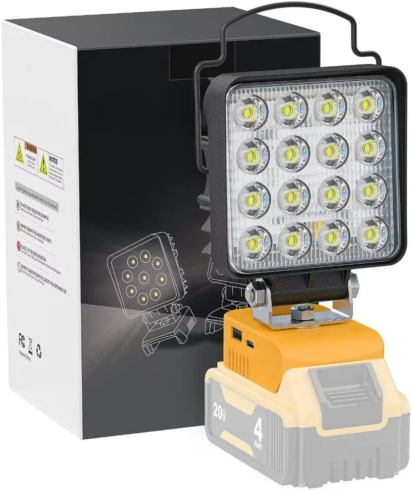 Cordless 20V Max LED Work Light for Dewalt 20v Battery 48W Flashlight V4