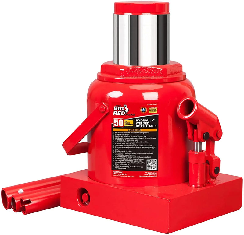 BIG RED 50 Ton Low Profile Hydraulic Bottle Jack – Welded Construction for Automotive & Heavy Lifting Q6