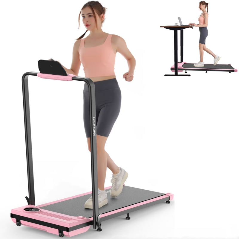 ANCHEER Portable Folding Walking Pad 300lb, 7.5 MPH Under Desk Treadmill with Remote Control LED Display,2 in 1 Walking Pad Treadmill for... G0