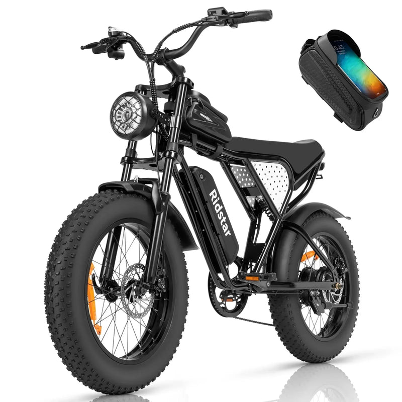 Electric Bike for Adults Ridstar, 1200W 30mph Moutain Bike,48V 15.6AH Battery E-Bike,20" Fat Tire Electric Motorcycle,Electric Bicycle 7 Speed Full Suspension L0