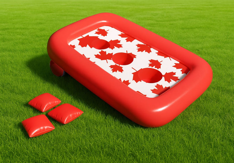 Canada Day Inflatable Cornhole Game Set, Red/White V9