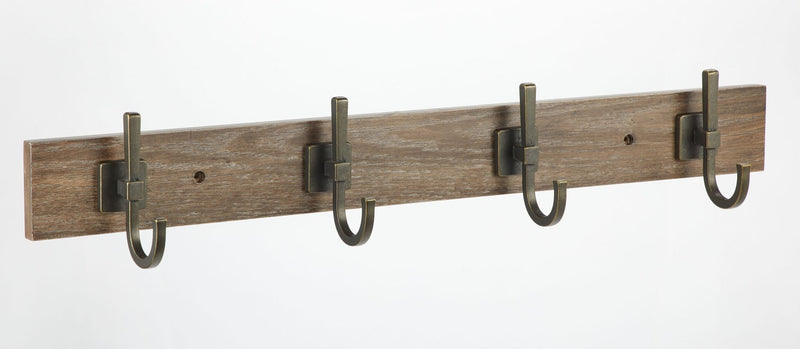 CANVAS 4-Hook Rail, Weathered Walnut, 27-in E4