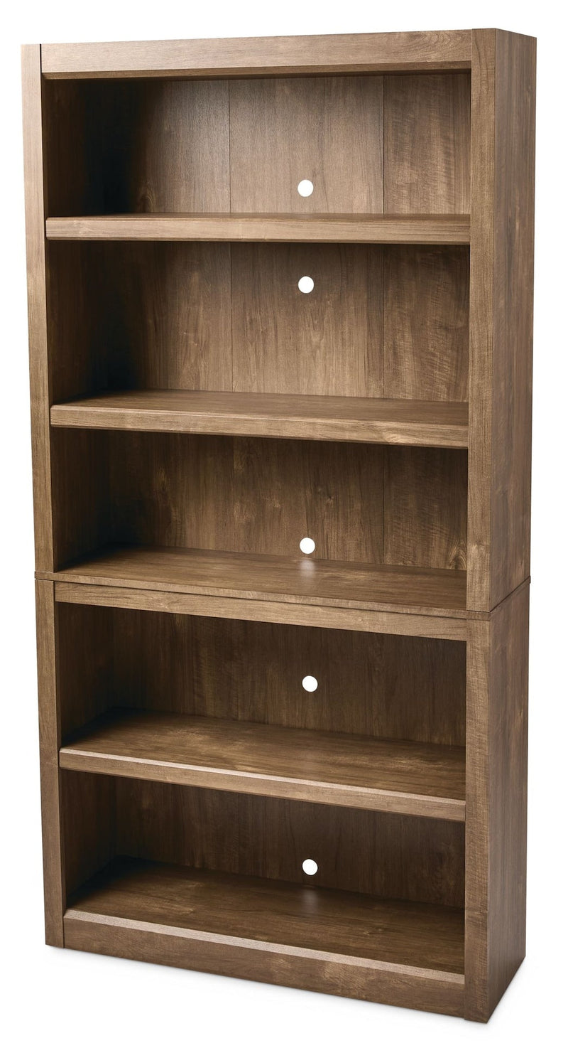 Canvas Adjustable 5-Shelf Bookcase/Bookshelf, Oak P1