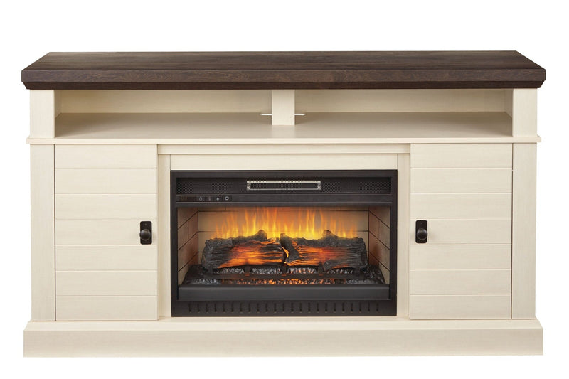 CANVAS Ashcroft Media Console Electric Fireplace TV Stand, 60-in, 1400W, Includes Remote Control, White K5