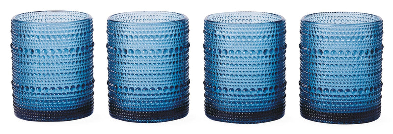 CANVAS Blue Hobnail Glasses, Durable Glass Build, 4-pk D3