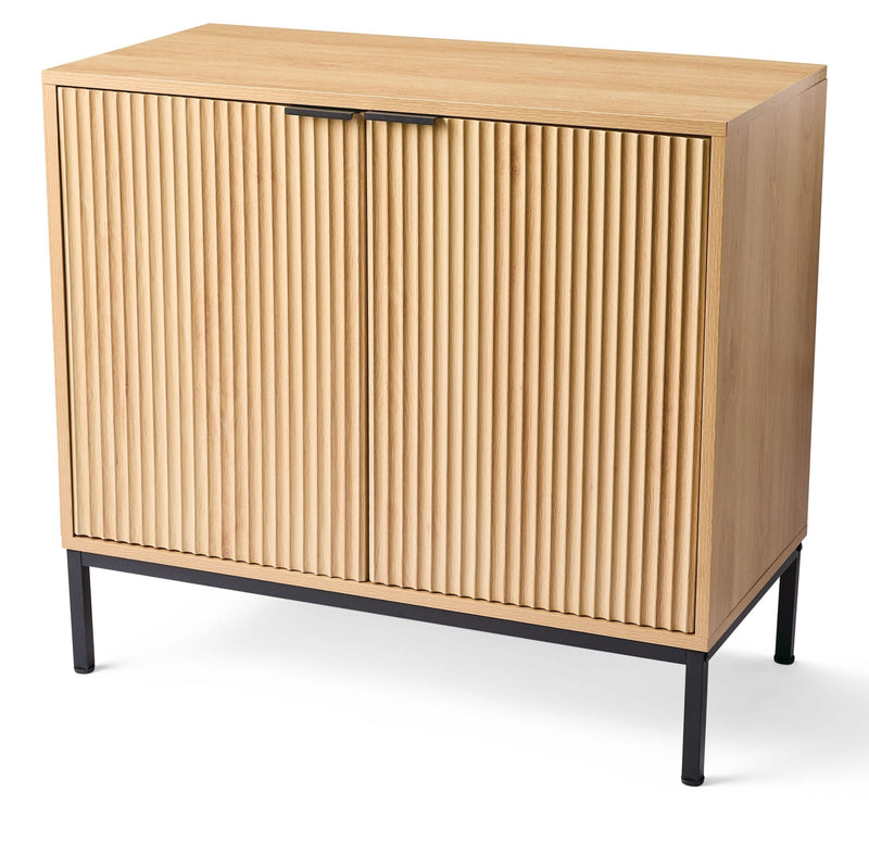Canvas Byward Scallop Accent Cabinet Oak Z4