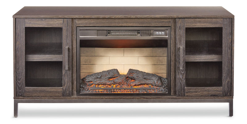 CANVAS Canmore Media Console Electric Fireplace TV Stand with Fireplace, 54-in, 1400W, Brown E5