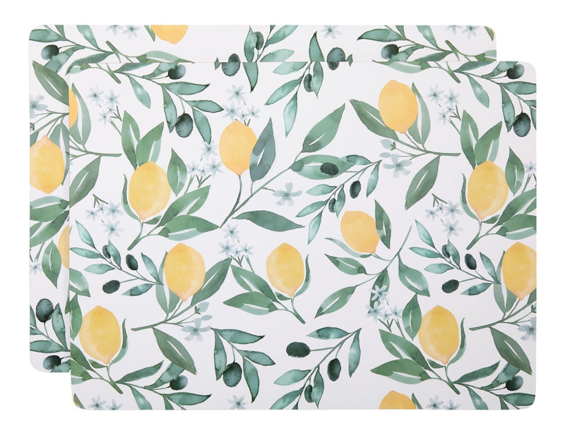 CANVAS Citrus Rectangle Cork Placemat Set, Multi-Coloured, 11-in x 15-in, 2-pk U2