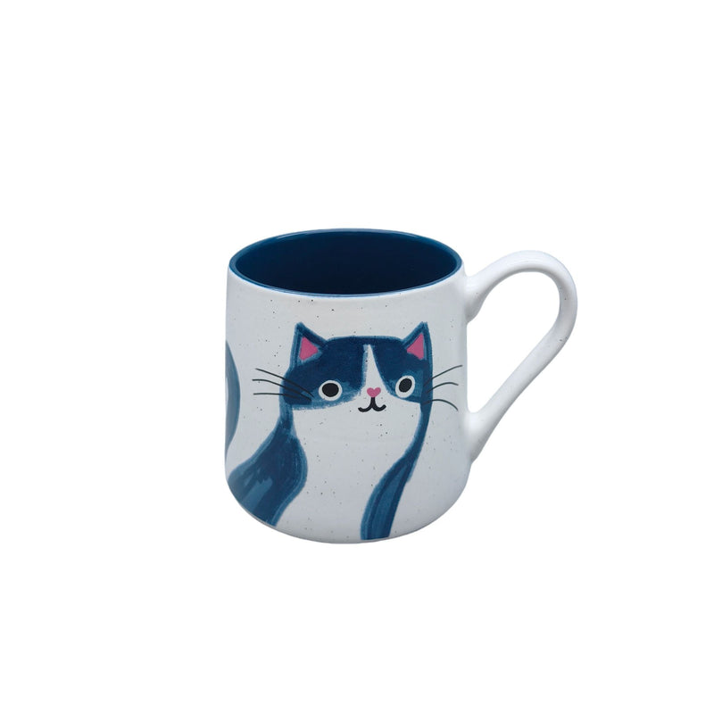 CANVAS Durable Stoneware Cat Mug, Blue, 18-oz C7