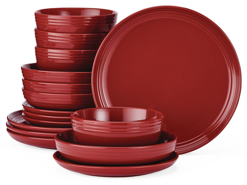 CANVAS Edenhill Farmhouse Bistro Stoneware Dinnerware Set, Serves 4, 16-pc, Red F0