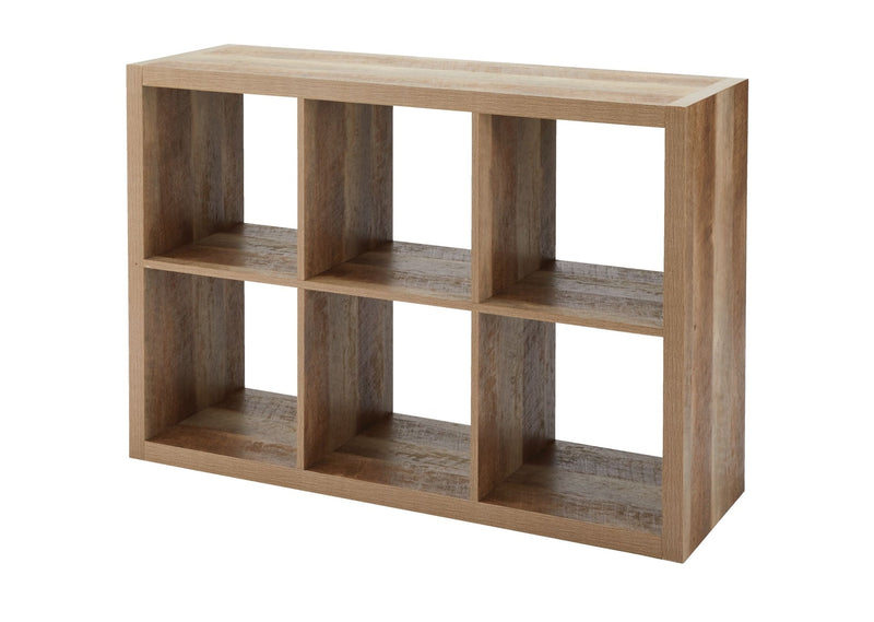 CANVAS Fraser 6-Cube Storage Organizer, Bookcase/Bookshelf, Light Oak Finish C3