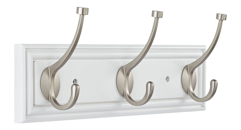 CANVAS Galena Stainless Steel 3-Hook Rail, White, 16-in M8