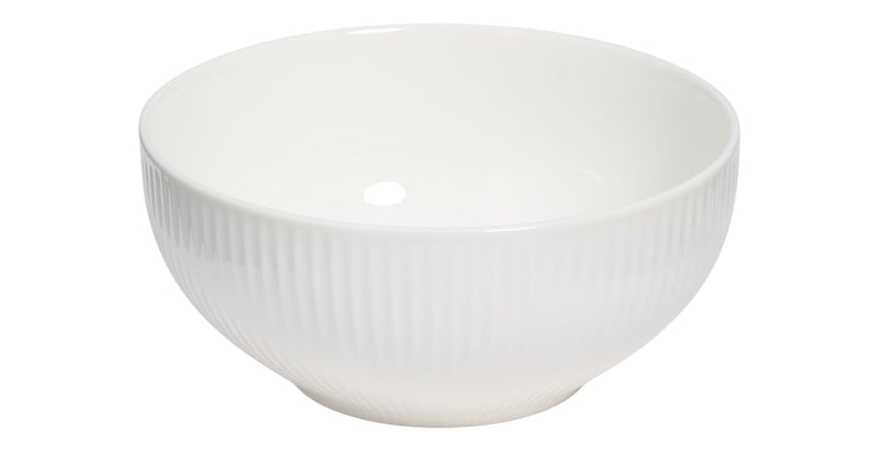 CANVAS Highbury Ribbed New Bone Low Bowl, 1-pc, White H3