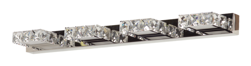 CANVAS Isabella 4-Light Crystal Design LED Vanity Light Fixture, Chrome U2