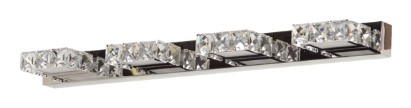CANVAS Isabella 4-Light Crystal Design LED Vanity Light Fixture, Chrome E6