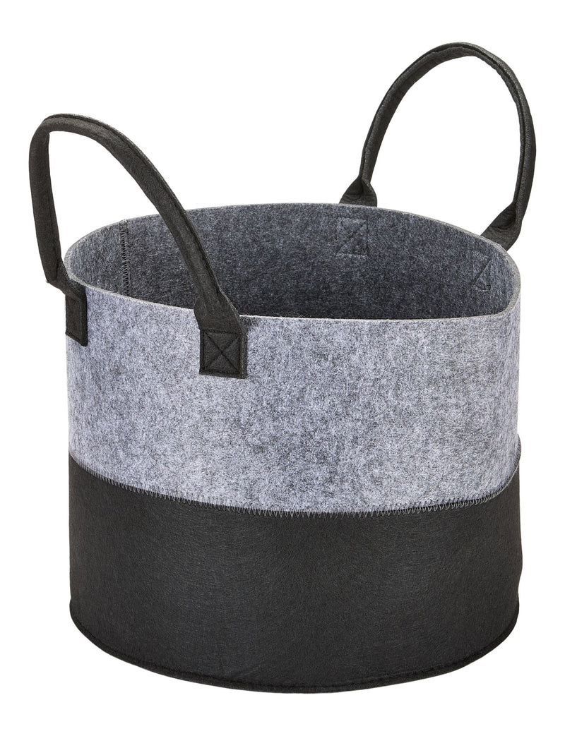 Canvas Jude Felt Organization/Storage Basket, Grey/Black P0