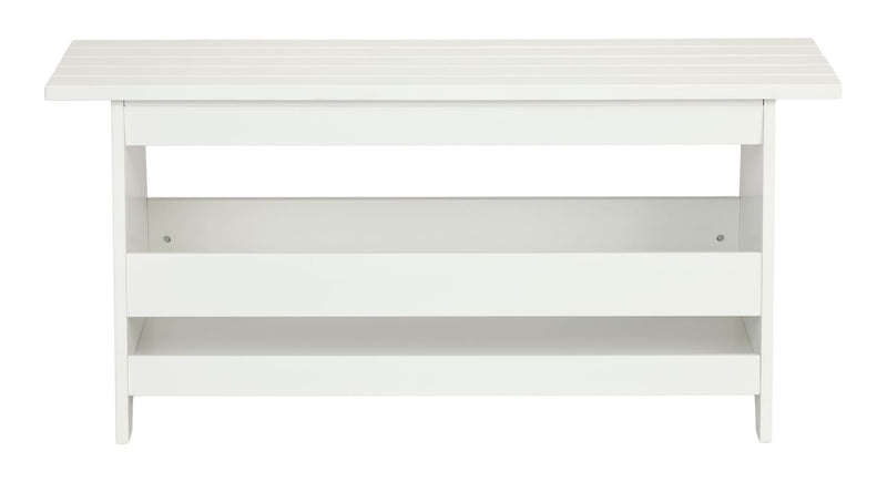 Canvas Kya Wooden Entryway Bench with Storage Rack, White P5