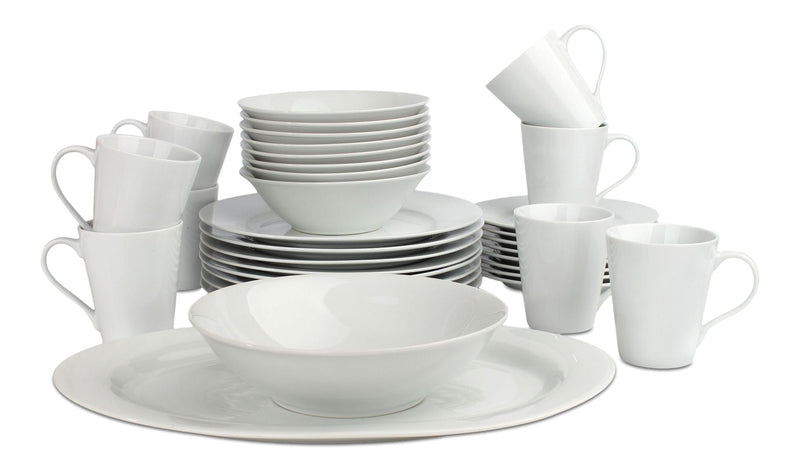 CANVAS Lauren 34pc Porcelain Dinnerware Set, Serves 8, White Q9