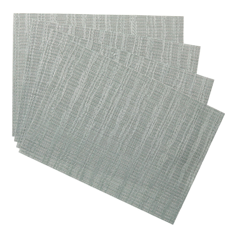 CANVAS Lurex Rectangle Textilene Woven Placemat, Sage, 13-in x 18-in, 4-pk K8