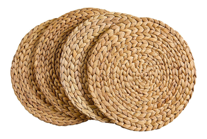 CANVAS Natural Round Paper Placemat/Charger, Beige, 4-pk D0