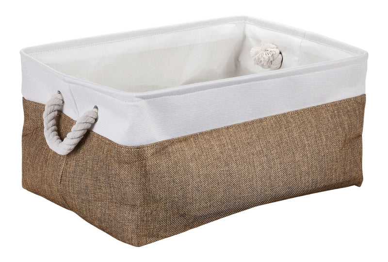 Canvas Olivia Two-Toned Fabric Square Storage Basket A3