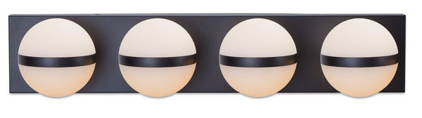 Canvas Orion 4-Light Vanity with Acrylic Glass, Black, 25-in K1