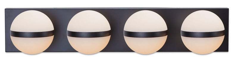 Canvas Orion 4-Light Vanity with Acrylic Glass, Black, 25-in K1