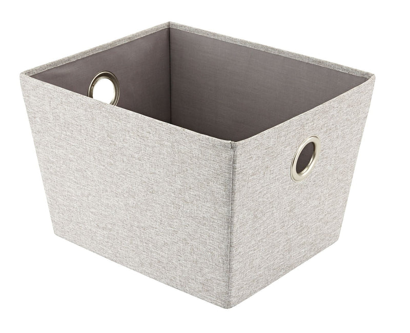 CANVAS Piper Rectangular Fabric Basket, Grey, 13.4 x 11 x 9-in G8