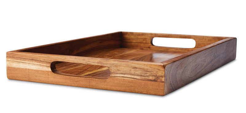 CANVAS Rectangular Wood Serving Tray with Round Handles, 18-in W4