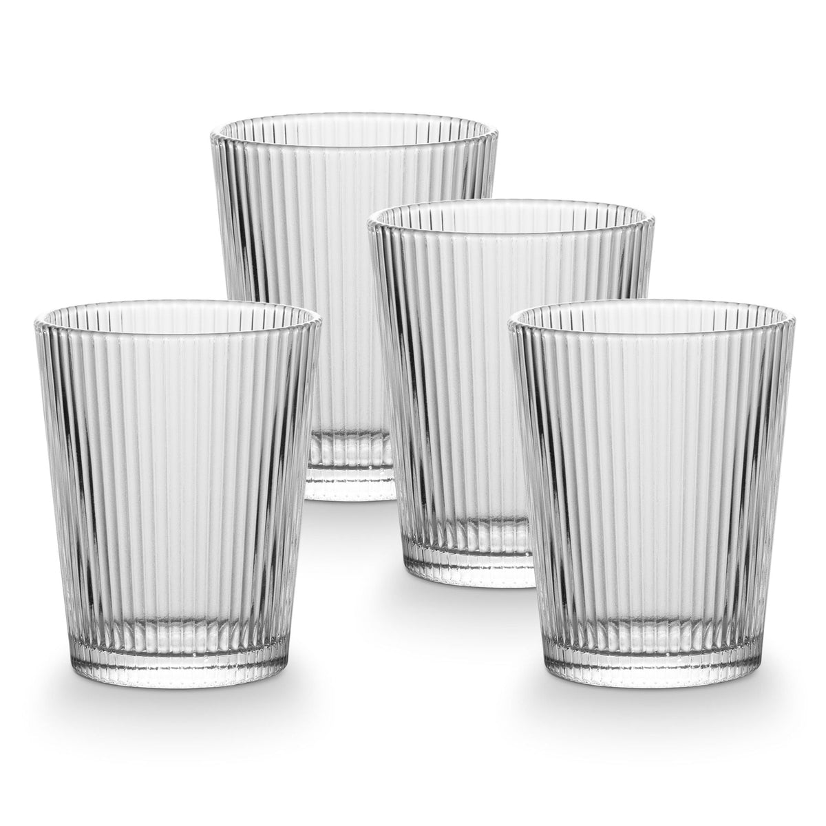 CANVAS Ribbed DOF Dinner Glass Set, Lead-free, 4-pc
