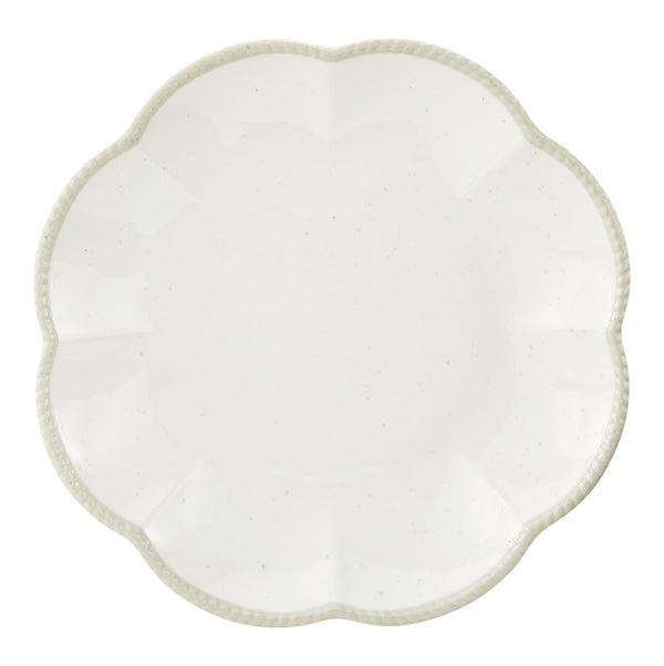 CANVAS Scalloped Dinner Plate, BPA-free, Plastic, Ivory Colour X2