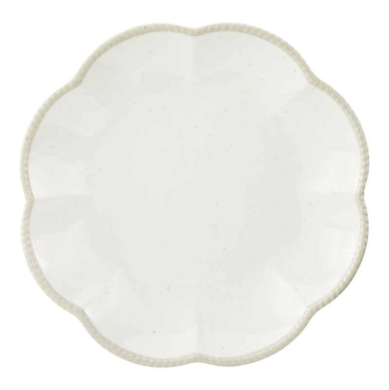 CANVAS Scalloped Dinner Plate, BPA-free, Plastic, Ivory Colour X2