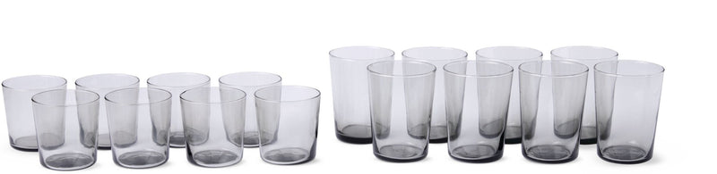 CANVAS Smoked Glassware Tumbler Set, 13 oz & 19 oz, 16-pc Q6