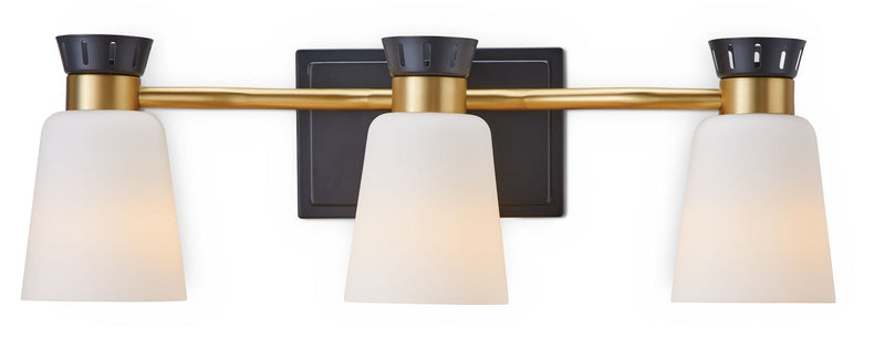 Canvas Springwater 3-Light Vanity with Opal Glass, Black P4