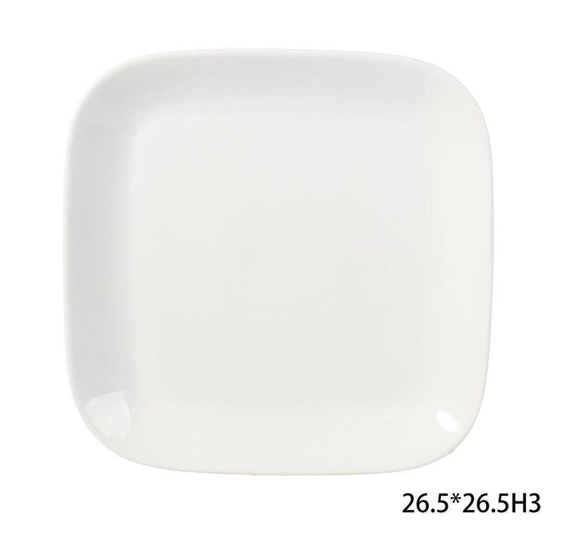 CANVAS Square Stoneware Dinner Plate, 10-in, White H8