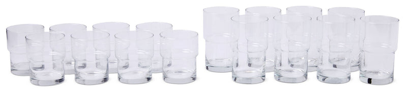 CANVAS Stacking Glassware Tumbler Set, 12 & 16 oz, 16-pc D3