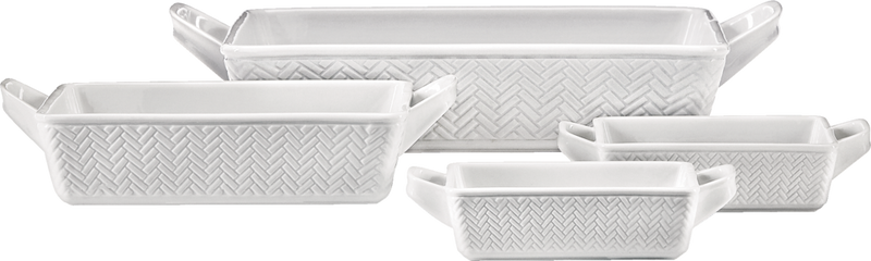 CANVAS Stoneware Bakeware Set, White, Assorted Sizes, 4-pc V1
