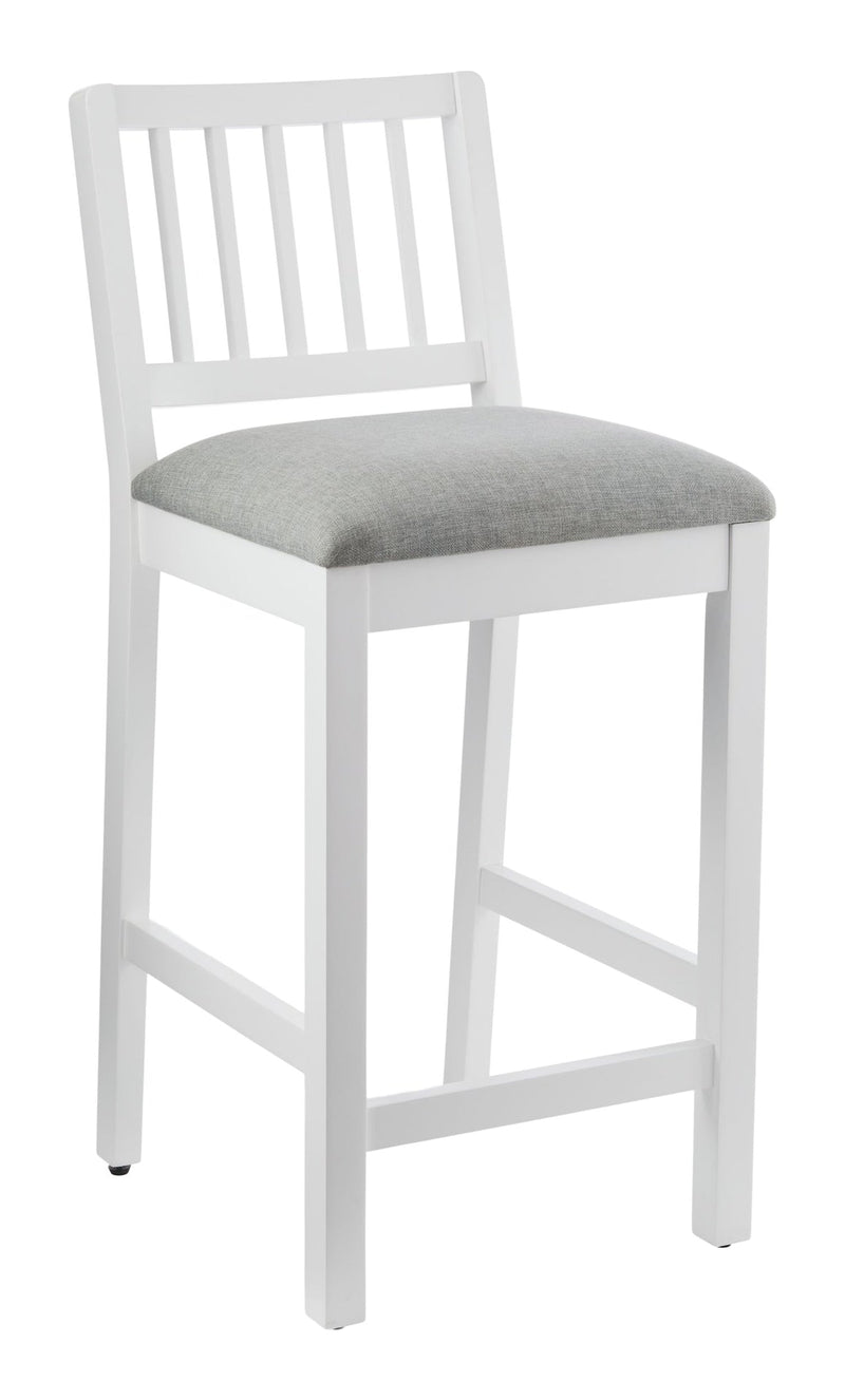 Canvas Theo Wooden Counter Stool with Footrest, White Q4