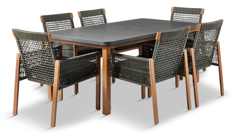 CANVAS Vernon All-Weather Wicker Casual Outdoor/Patio Dining Set, 7-pc F8