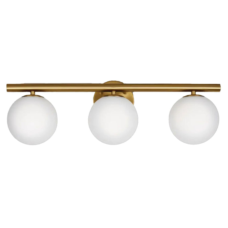 CANVAS Winslow 3-Light Vanity Light Fixture with Opal Glass Shades, Brushed Gold T4