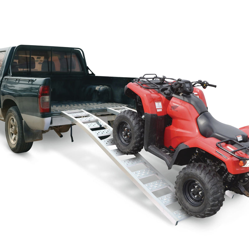 CargoMaster Aluminum Arched Loading Ramps Pair with Adjustable Straps, 90 x 12-in, 2-pc U9