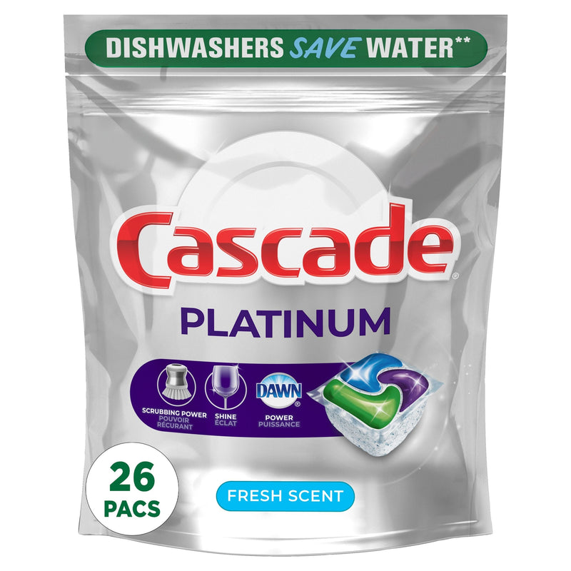 Cascade Platinum Action Pacs Dishwasher Detergent, Fresh Scent, 26-ct M4