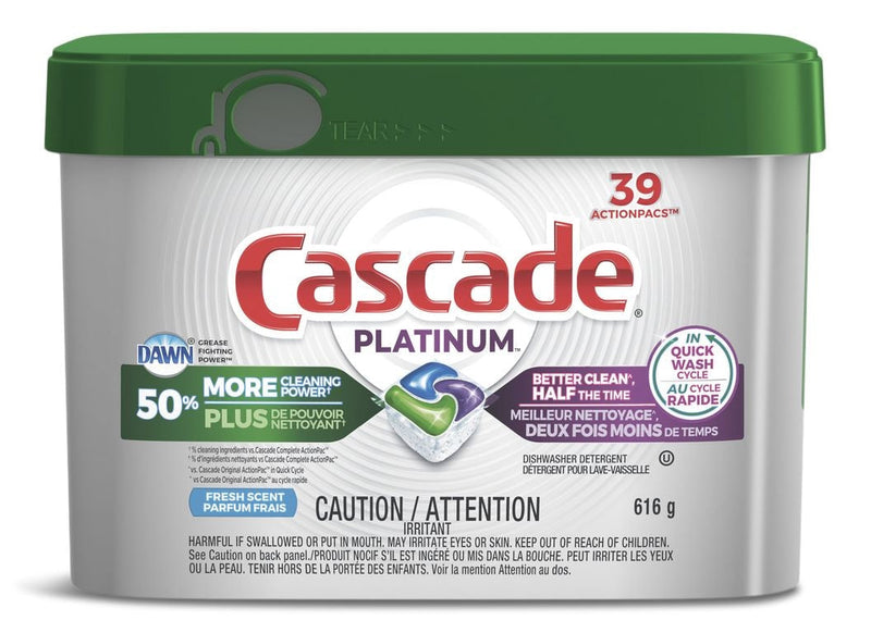 Cascade Platinum Dishwasher Detergent Pods, Fresh, 39-pk G9