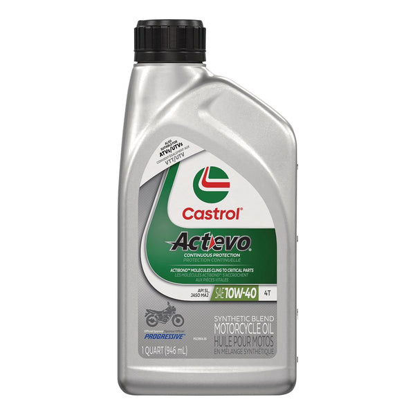 Castrol Actevo Motorcycle Oil 4T 10W40, 946-mL O5
