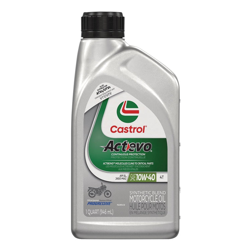 Castrol Actevo Motorcycle Oil 4T 10W40, 946-mL O5