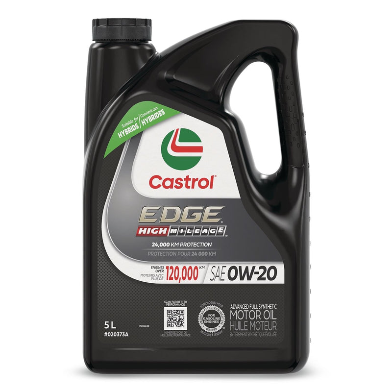 Castrol EDGE High Mileage 0W20 Synthetic Engine/Motor Oil, 5-L O2