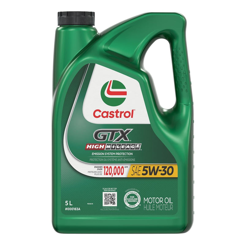 Castrol GTX High Mileage 10W30 Conventional Engine/Motor Oil, 5-L S2